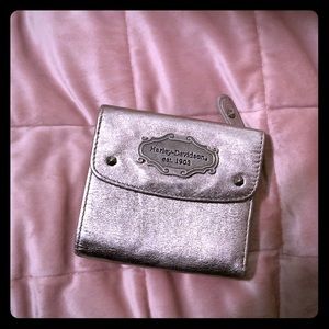 Silver/ Pewter Harley Davidson Leather Wallet